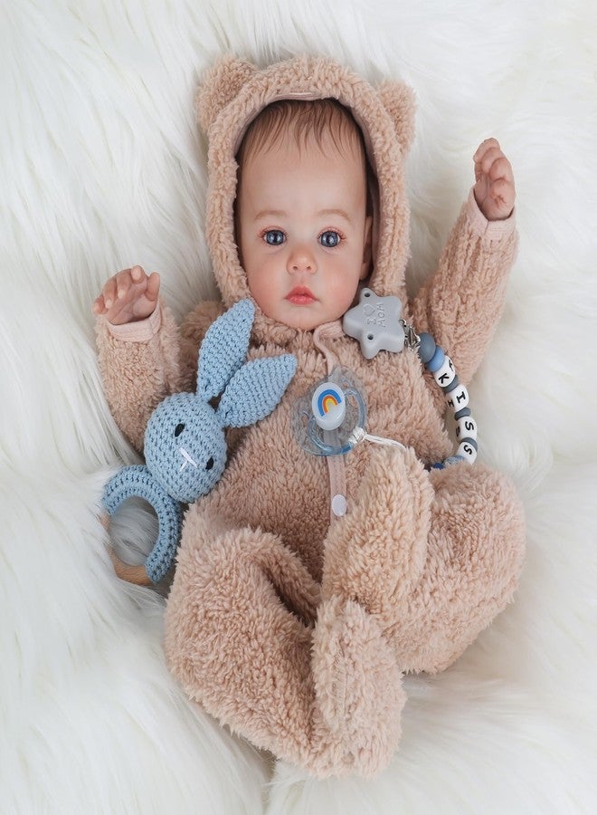 KSBD Reborn Baby Dolls - 18 Inch Realistic Baby Doll Lifelike Full Baby Boy Real Life Baby Doll with Soft Vinyl Body can Swimming with Accessories Gifts for Kids 3+ - Image 4